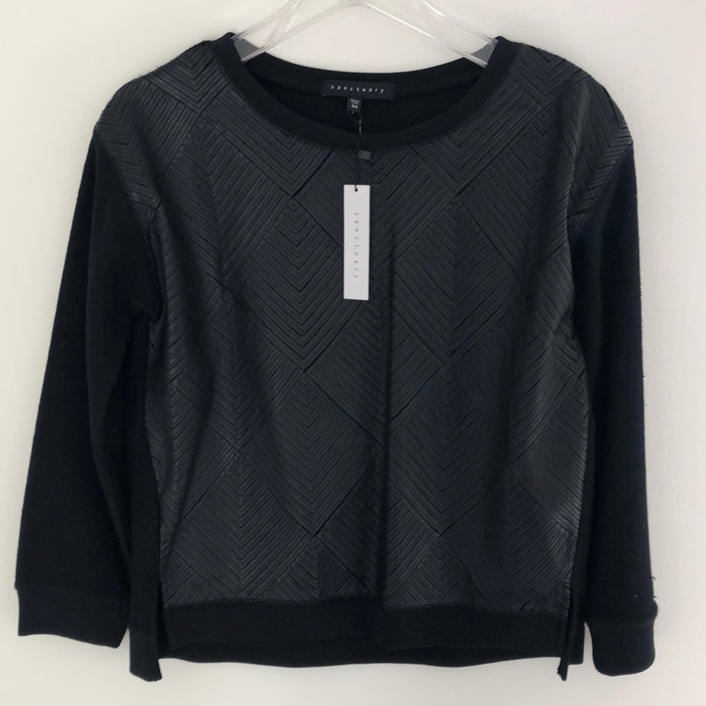 🧵NWT Sanctuary Pleather sweater - Sz XS